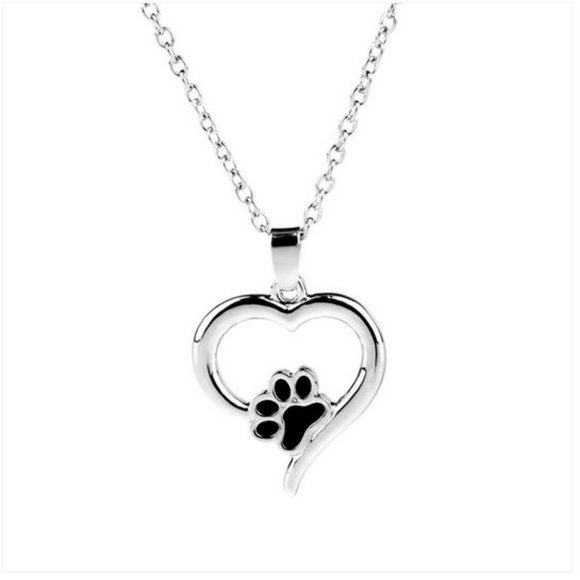 Boutique Jewelry - Women's Silver Dog Cat Paw Pendant Chain Necklace Lobster Claw Closure Gift
